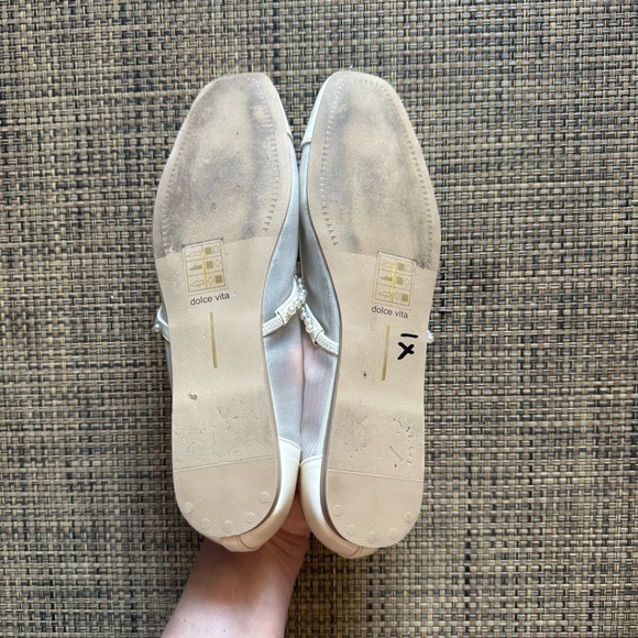 Dolce Vita Rollin Pearl Strap Mesh Patent Ballet Flats size 9 white - Picture 4 of 6